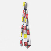 Mondrian Scribbles minimalist de Stijl Modern Art Stropdas (Achterkant)