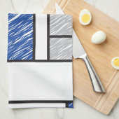 Mondrian Scribbles minimalist de Stijl Modern Art Theedoek (Quarter Fold)