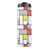 Mondrian Scribbles minimalist de Stijl Modern Art Thermosbeker (Voorkant)