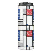 Mondrian Scribbles minimalist de Stijl Modern Art Thermosbeker (Achterkant)