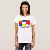 Mondrian stijl abstracte kunst t-shirt (Voorkant volledig)