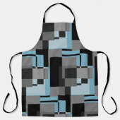 Mondrian Stijl Grijs Blauw Abstract Modern Geometr Schort (Voorkant)