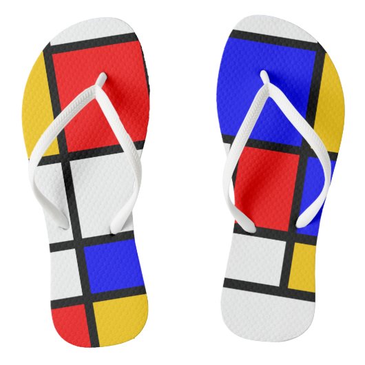 Mondrian-stijl Teenslippers (Voetbed)