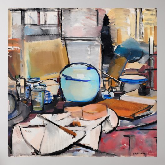Mondrian - Stilleven met Gemberpot 1, Poster (Voorkant)