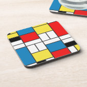 Mondrian Style Bier Onderzetter (Linkerzijde)