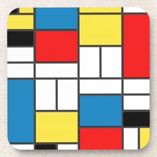 Mondrian Style Bier Onderzetter (Voorkant)
