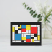 Mondrian Style Briefkaart (Staand voorkant)