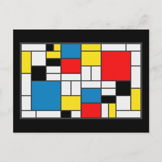 Mondrian Style Briefkaart (Voorkant)