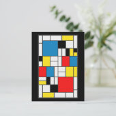 Mondrian Style Briefkaart (Staand voorkant)
