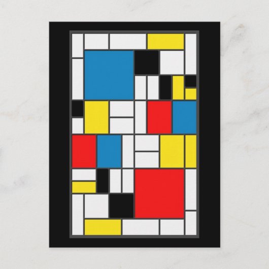 Mondrian Style Briefkaart (Voorkant)