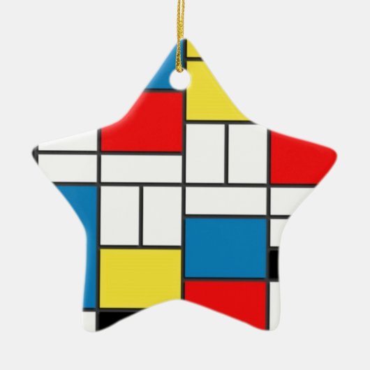 Mondrian Style Keramisch Ornament (Voorkant)