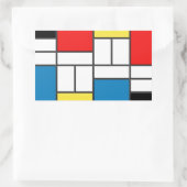 Mondrian Style Rechthoekige Sticker (Tas)