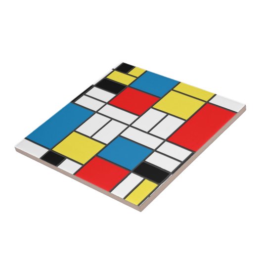 Mondrian Style Tegeltje (Zijkant)