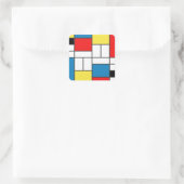 Mondrian Style Vierkante Sticker (Tas)