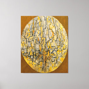 MONDRIAN - TABLEAU 3 COMP. in Oval (Bomen) - 1913 Canvas Afdruk