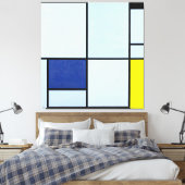 MONDRIAN  TABLEAU I met Rood, Zwart, Blauw & Geel Canvas Afdruk (Insitu (Slaapkamer))