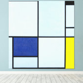 MONDRIAN  TABLEAU I met Rood, Zwart, Blauw & Geel Canvas Afdruk (Insitu (Houten vloer))