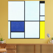 MONDRIAN  TABLEAU I met Rood, Zwart, Blauw & Geel Canvas Afdruk (Insitu (Woonkamer))