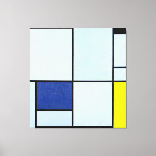 MONDRIAN TABLEAU I met Rood, Zwart, Blauw & Geel Canvas Afdruk