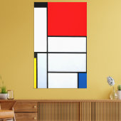 MONDRIAN - TABLEAU I - Verg. met groot rood vlak Canvas Afdruk (Insitu (Woonkamer))