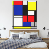 MONDRIAN - TABLEAU No. II - 1921-25 - De Stijl - Canvas Afdruk (Insitu (Slaapkamer))