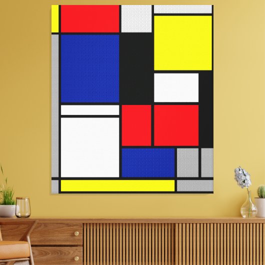 MONDRIAN - TABLEAU No. II - 1921-25 - De Stijl - Canvas Afdruk (Insitu (Woonkamer))