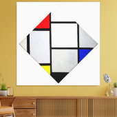 MONDRIAN - TABLEAU No. IV - SAMENSTELLING VAN DE L Canvas Afdruk (Insitu (Woonkamer))