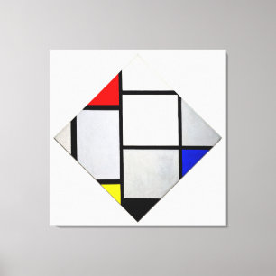 MONDRIAN - TABLEAU No. IV - SAMENSTELLING VAN DE L Canvas Afdruk