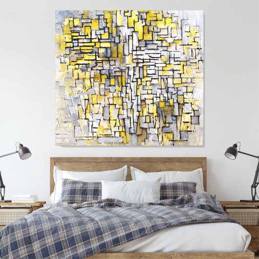 MONDRIAN - TABLEAU Nr. 2 - Comp. Nr. VII - 1913 - Canvas Afdruk (Insitu (Slaapkamer))