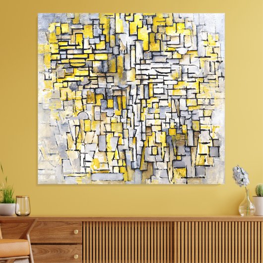 MONDRIAN - TABLEAU Nr. 2 - Comp. Nr. VII - 1913 - Canvas Afdruk (Insitu (Woonkamer))
