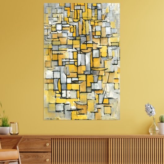 MONDRIAN - TABLEAU Nr. I - 1913 - Canvas Afdruk (Insitu (Woonkamer))