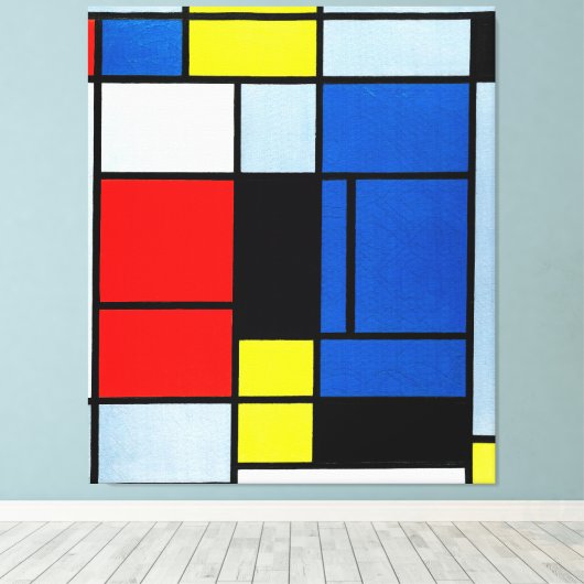MONDRIAN - TABLEAU Nr. I - 1921-25  - De Stijl - Canvas Afdruk (Insitu (Houten vloer))