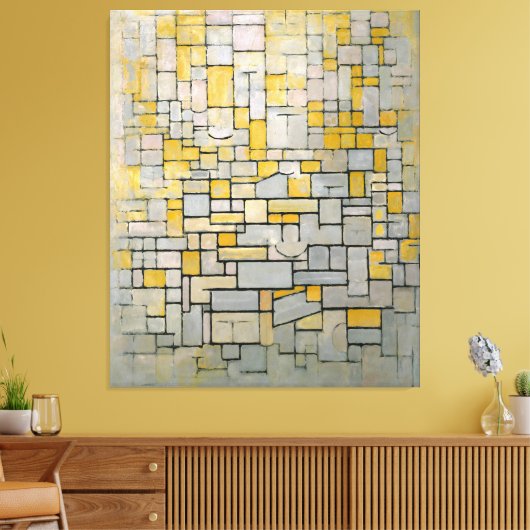 MONDRIAN - TABLEAU Nr. I COMP. I Comp. 7 - 1914 - Canvas Afdruk (Insitu (Woonkamer))
