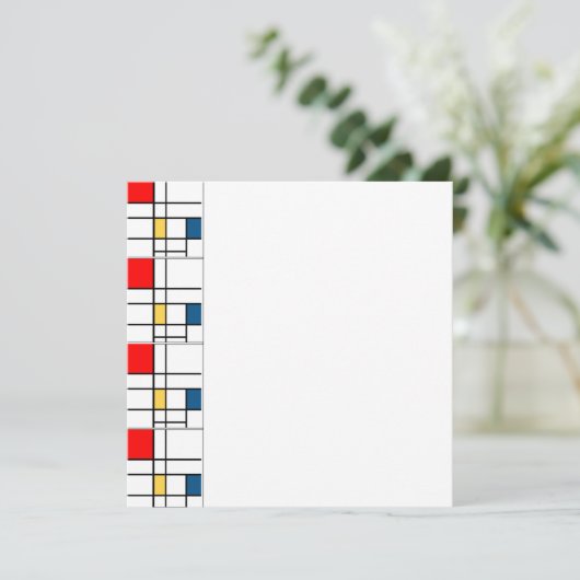 Mondrian Uitnodiging (Staand voorkant)