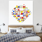 MONDRIAN - VICTORY BOOGIE WOOGIE - 1942-1944 - CANVAS AFDRUK (Insitu (Slaapkamer))
