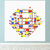 MONDRIAN - VICTORY BOOGIE WOOGIE - 1942-1944 - CANVAS AFDRUK (Insitu (Houten vloer))