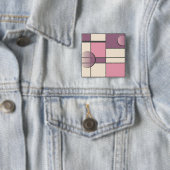 Mondrian Vierkante Button 5,1 Cm (In situ)