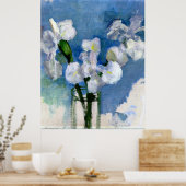 Mondrian - Witte Irissen Poster (Keuken)