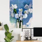 Mondrian - Witte Irissen Poster (Thuiskantoor)