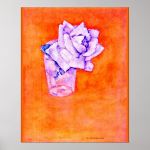 Mondrian - Witte Roos in Glas, beroemd schilderij Poster