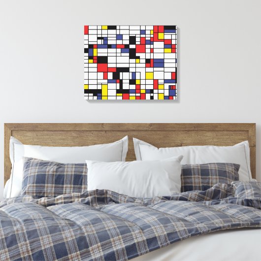 Mondrianesque Canvas Afdruk (Insitu (Slaapkamer))