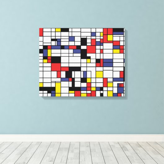 Mondrianesque Canvas Afdruk (Insitu (Houten vloer))
