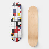 Mondrianesque Persoonlijk Skateboard (Voorkant)
