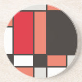 Mondrische illustratie zandsteen onderzetter (Voorkant)