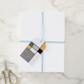 Mondrische inspiratie cadeaulabel (Met Touw)