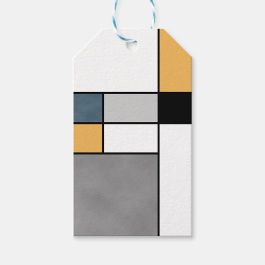Mondrische inspiratie cadeaulabel (Voorkant)