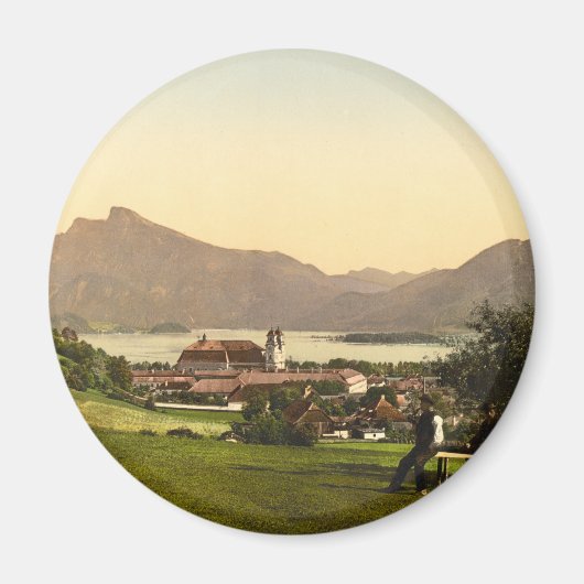 Mondsee en Schafberg, Oostenrijk Magneet (Voorkant)