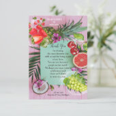 Mondwaterende Tropische Vruchten Dank u RSVP Kaartje (Staand voorkant)