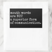 mondwoorden AAC device stickers (wit op zwart) (Tas)