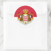 Monegaskische Vlag & Wapen, Vlag van Monaco Ronde Sticker (Tas)